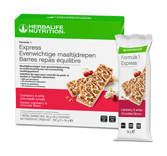 Formule 1 Express Maaltijdreep Cranberry-witte chocolade – 7 stuks