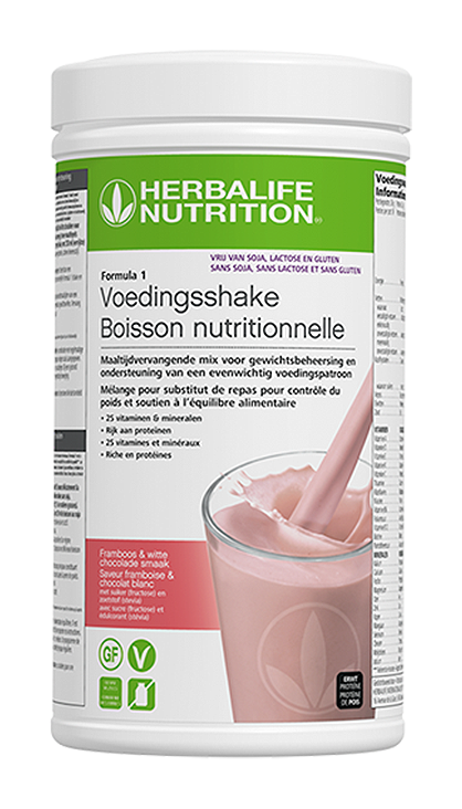Herbalife Formule 1 Frambozen en witte chocola (Gluten-, soja- en lactosevrij)