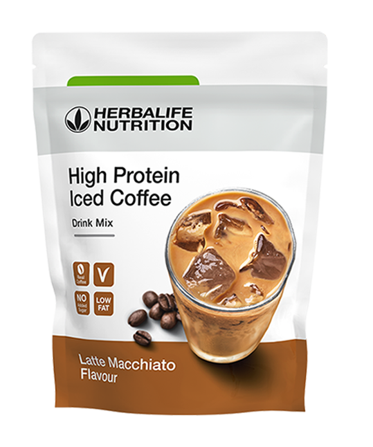 High Protein Iced Coffee Latte Macchiato
