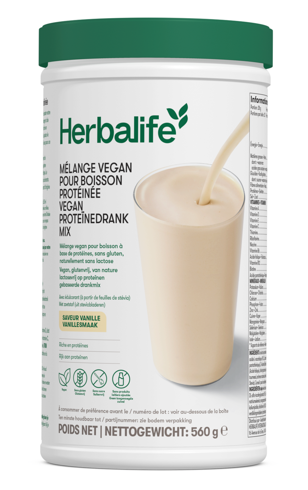 PDM – Vegan Proteïnedrank mix vanille 560 gr